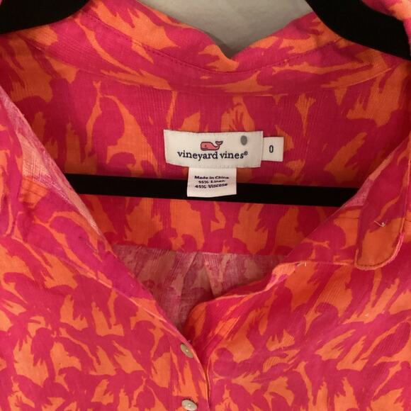 Vineyard Vines Women’s Linen/Viscose Parrot Blouse in Size 0. - Picture 3 of 7